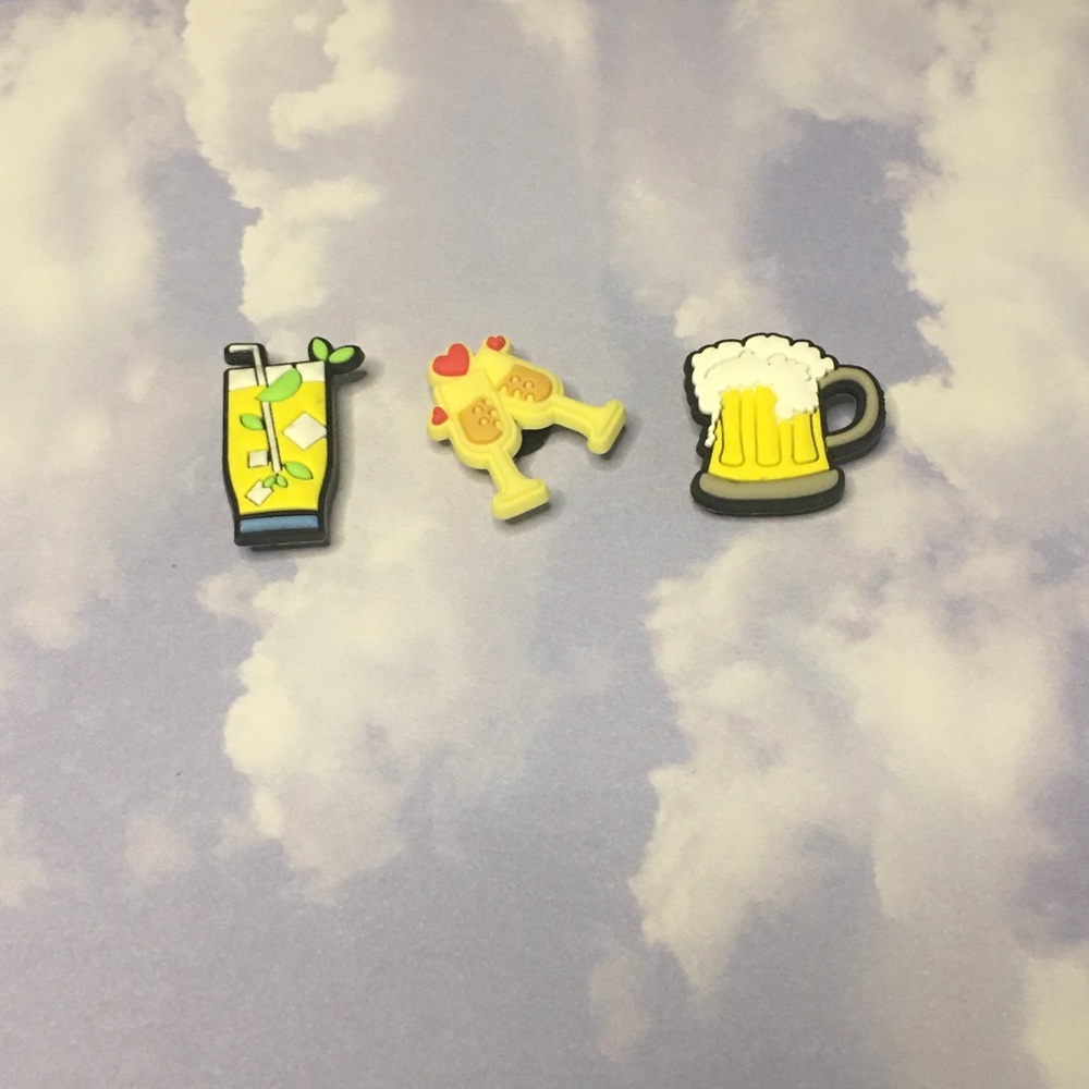 Drink Beverage 3 Piece Shoe Charms - Decorations - Shoe Accesories